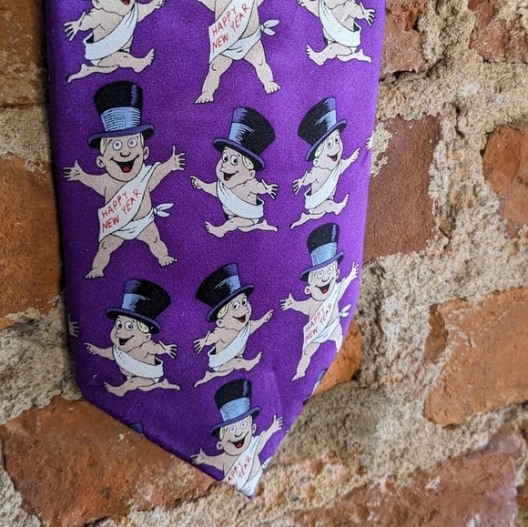 Wild Ties Dancing Baby Happy New Year Tie - Picture 3 of 7